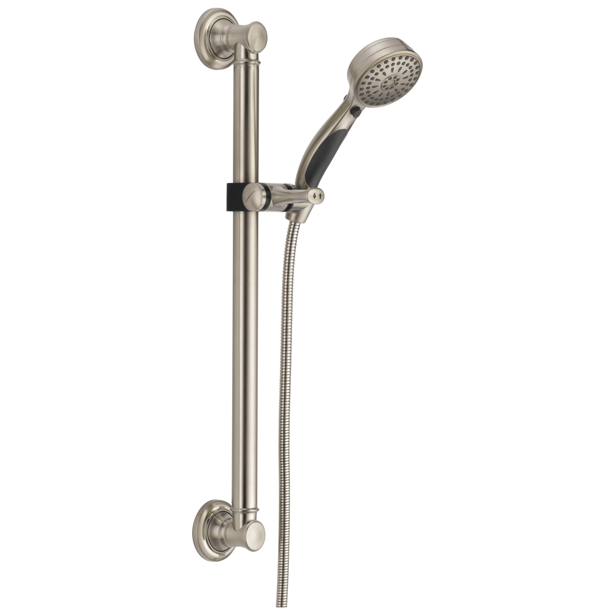 Delta Faucet Universal Showering Components ActivTouch 9-Setting Hand Shower with Traditional Slide Bar / Grab Bar - Stainless