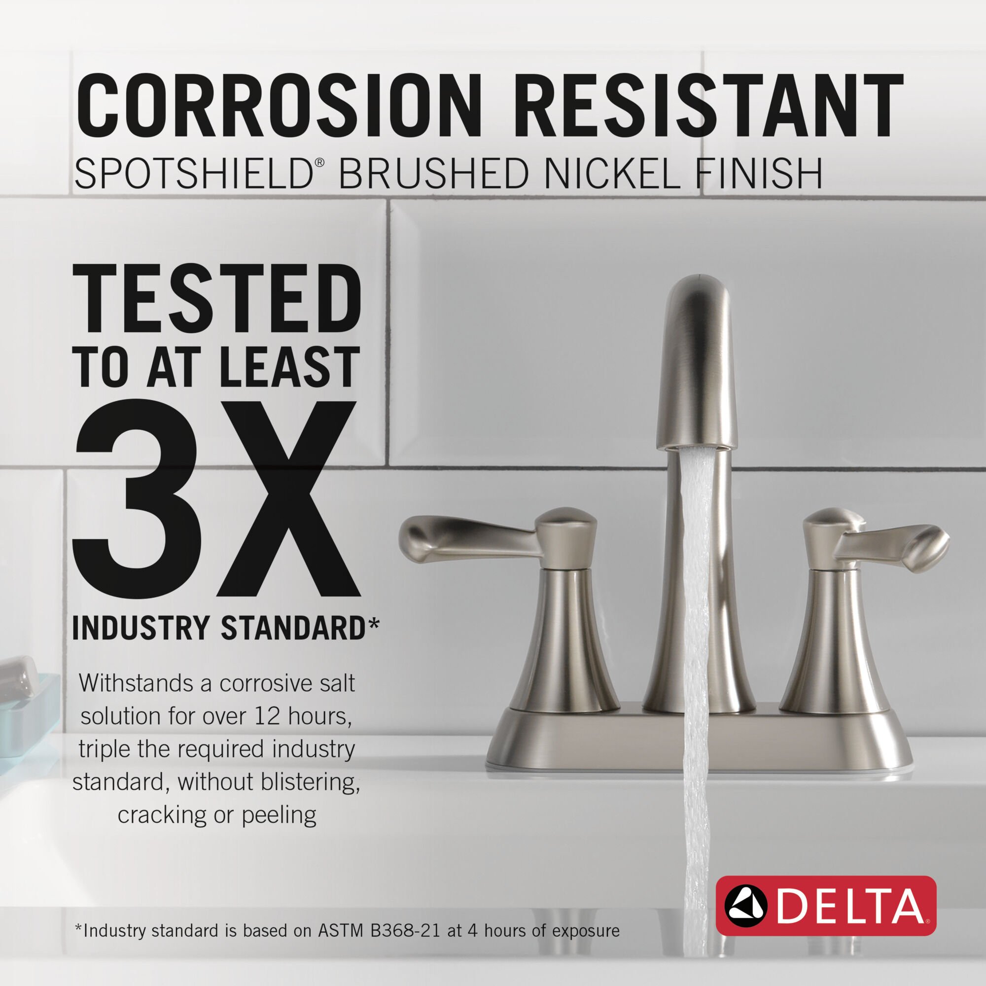 Two Handle Centerset Bathroom Faucet in Spotshield Brushed Nickel