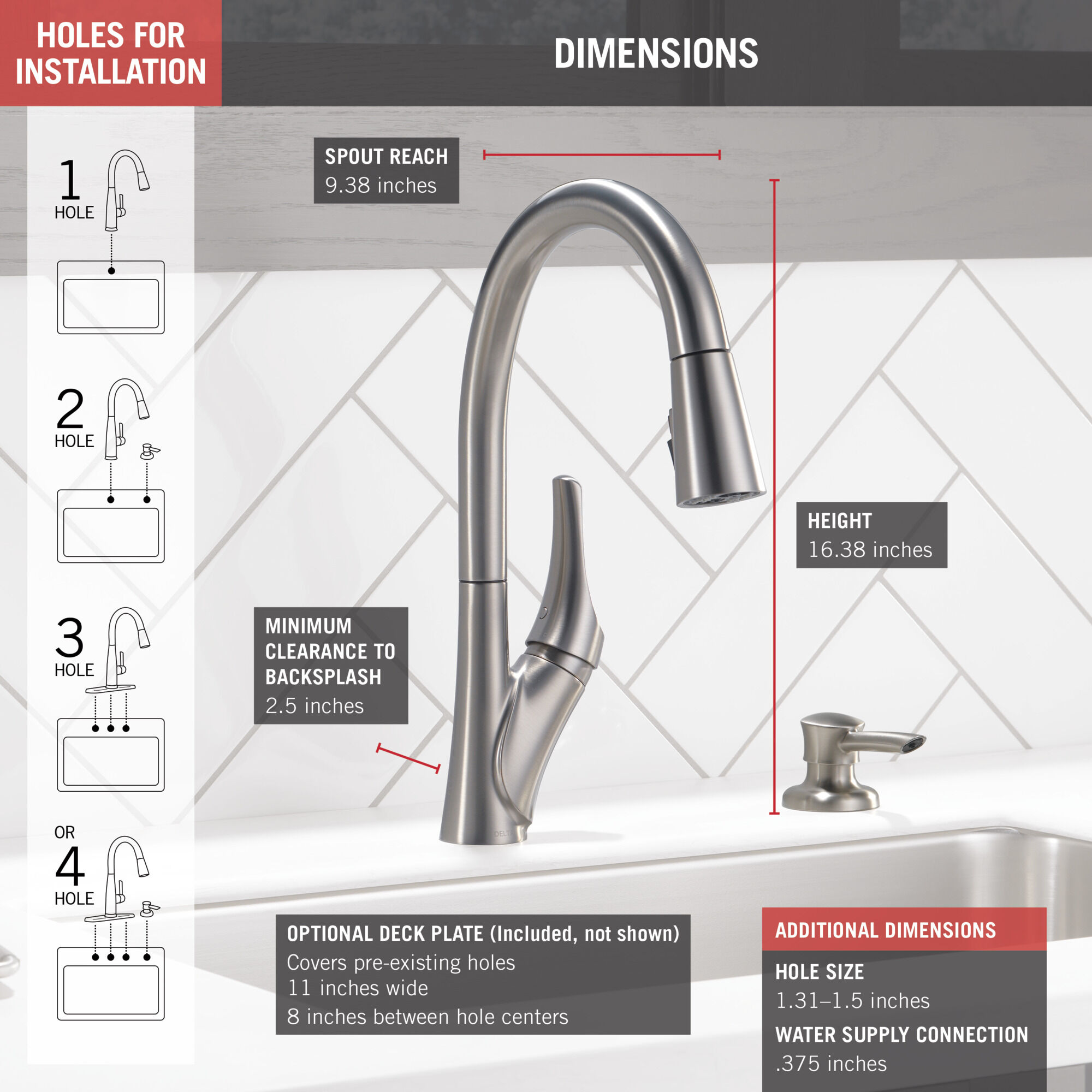 樽 Single Handle Pull-Down Kitchen Faucet in Spotshield Stainless