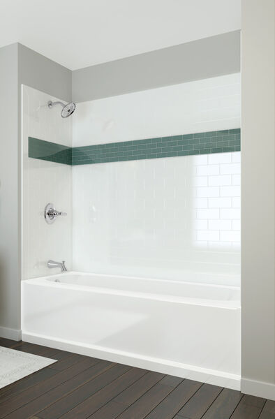 60 X 32 Bathtub Wall Set In, White Subway Tile Bathtub Surround Sound