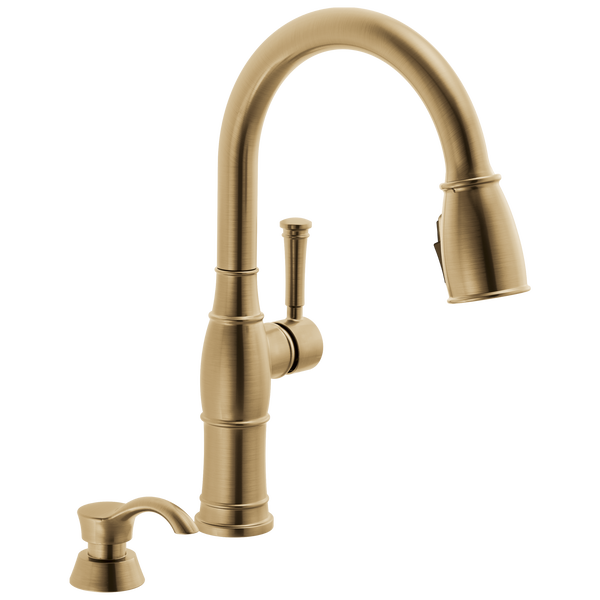 Single Handle Pull-Down Kitchen Faucet with Soap Dispenser and