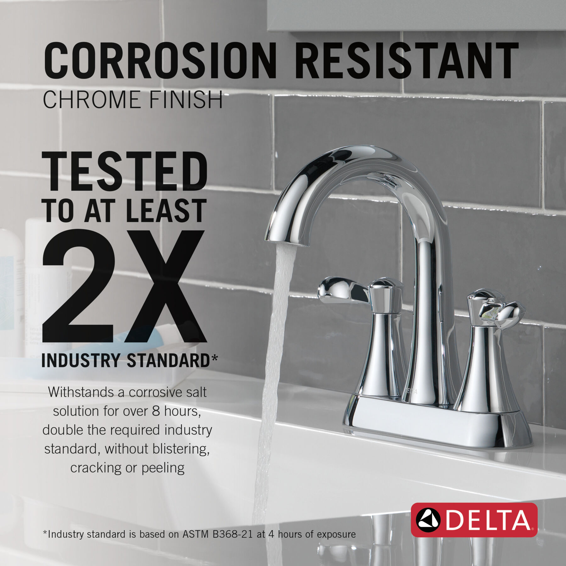 Two Handle Centerset Bathroom Faucet in Chrome 25897LF — thumbnail 3