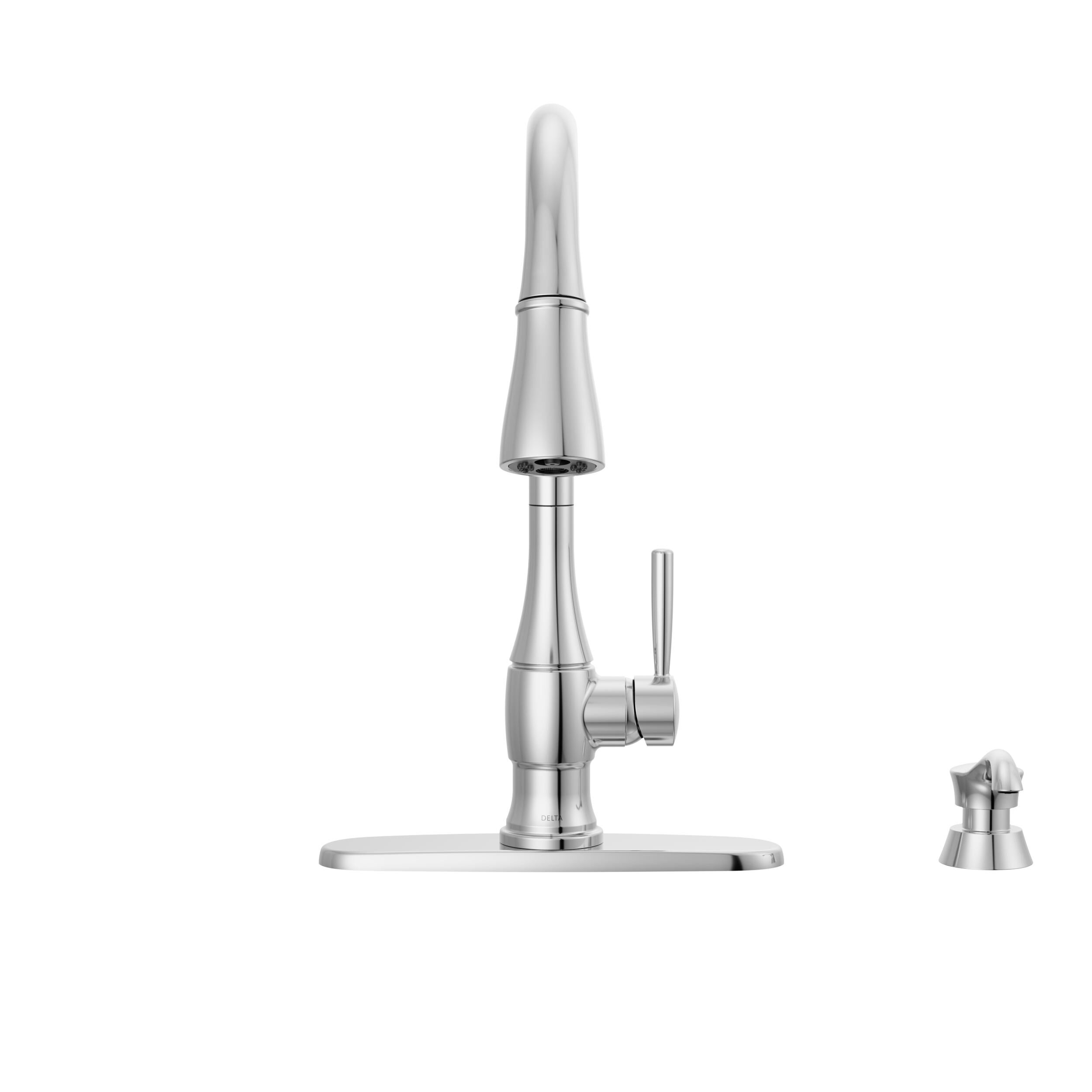 crowleydriveです Single Handle Pull-Down Kitchen Faucet with Soap Dispenser and