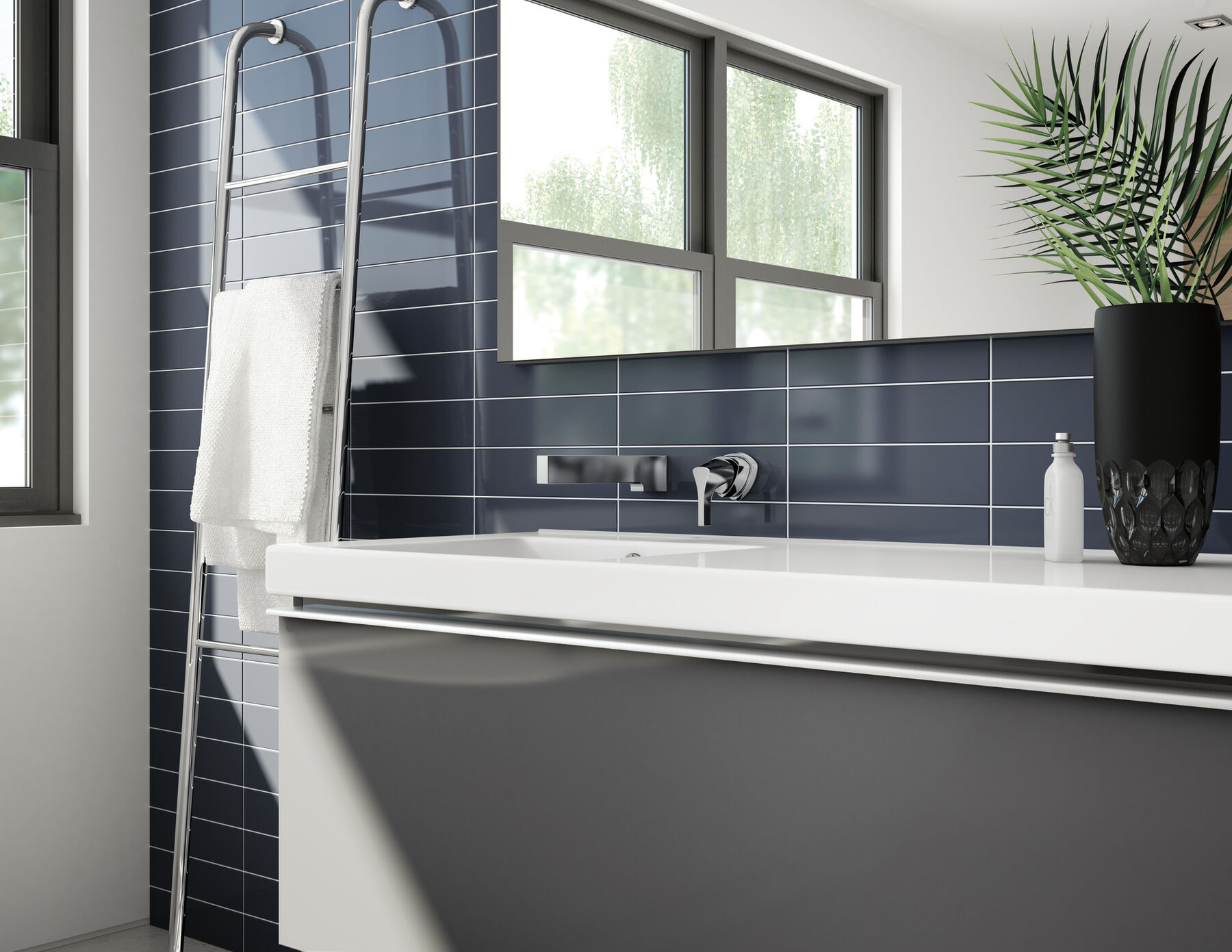Single Handle Wall Mount Bathroom Faucet Trim, image 5