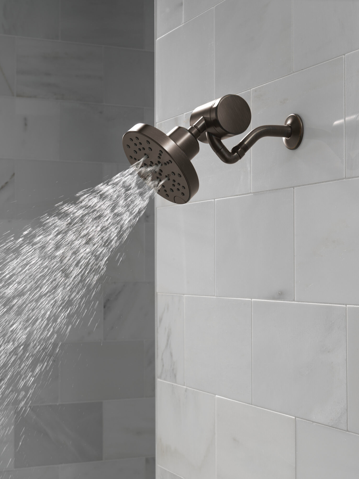 H2Okinetic® 5-Setting Contemporary Raincan Shower Head in Venetian