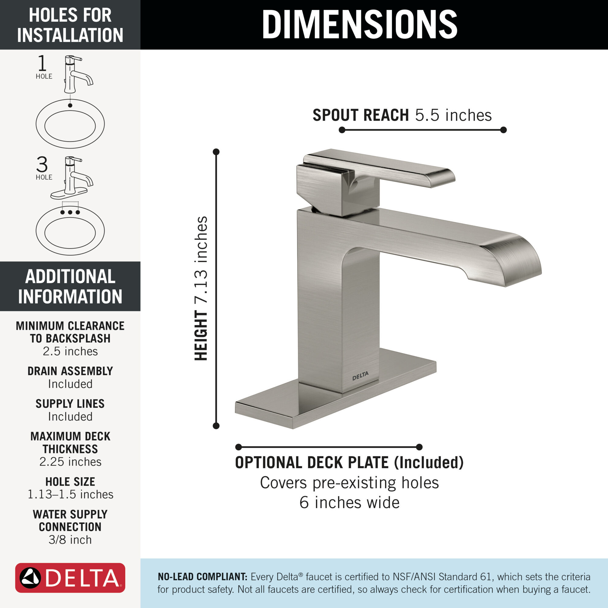 Single Handle Bathroom Faucet in Stainless 567LF-SSMPU | Delta Faucet