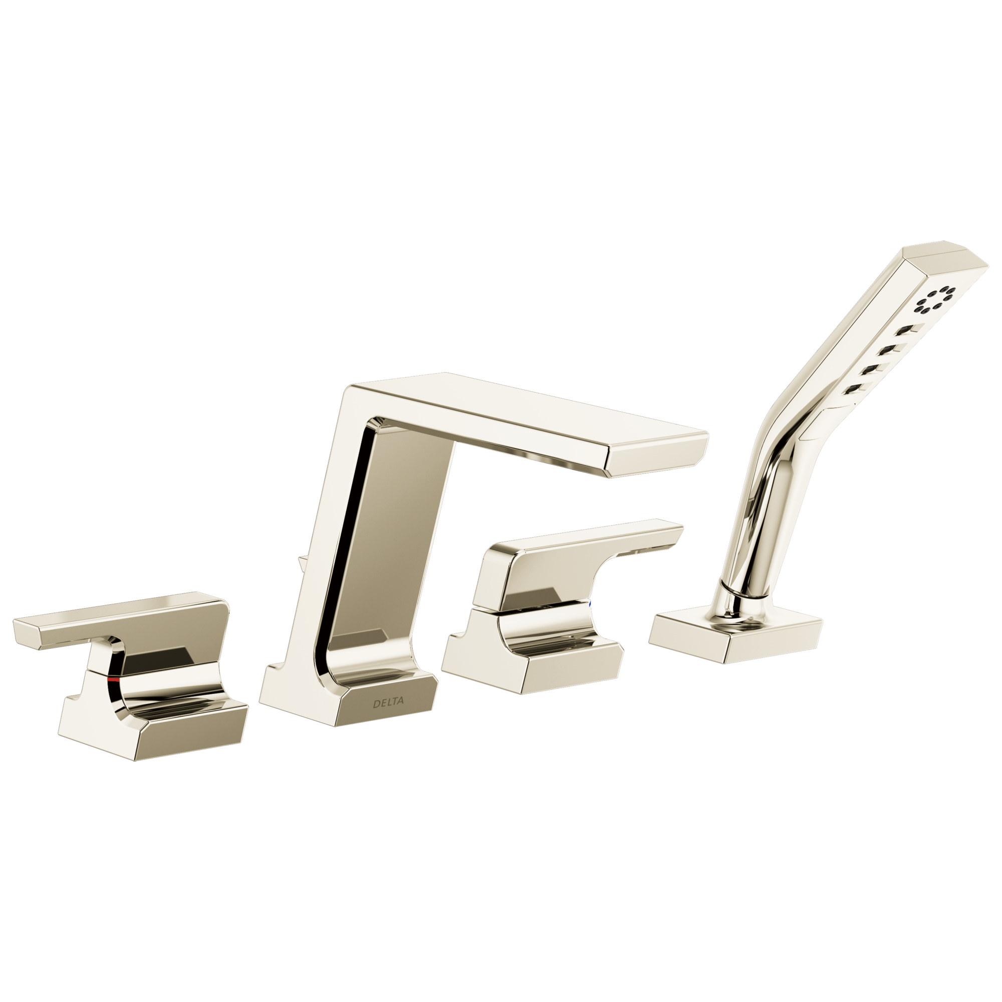 Delta Faucet Pivotale Roman Tub With Hand Shower Trim - Lumicoat Polished - Nickel