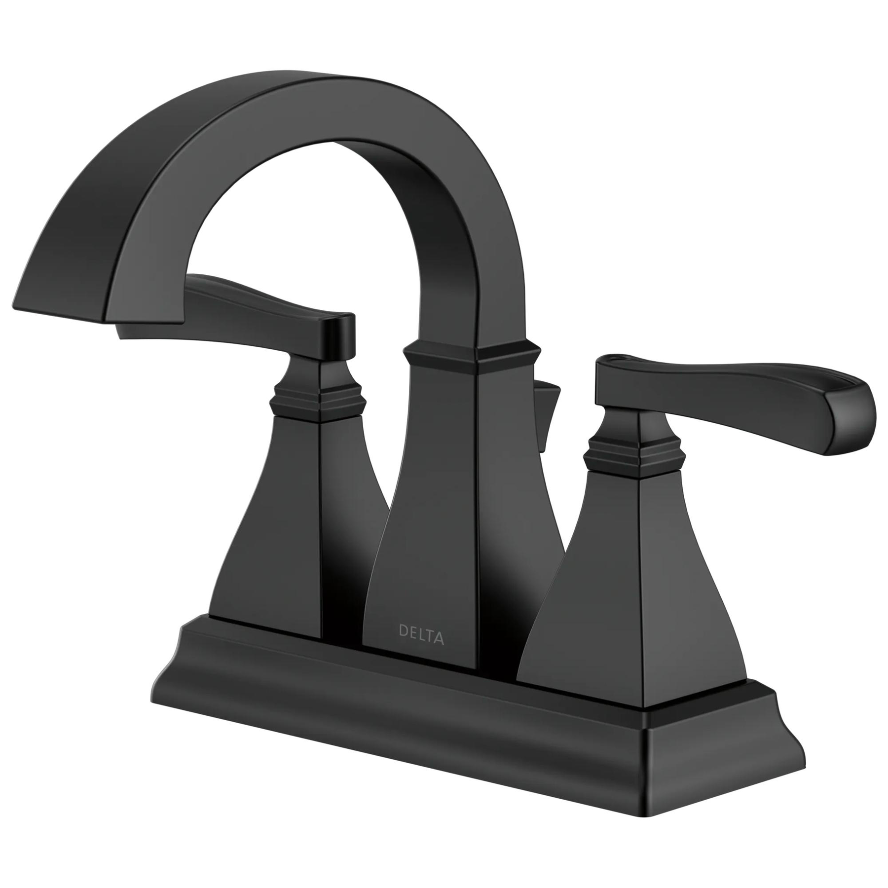 Two Handle Centerset Bathroom Faucet in Matte Black 25718LF-BL