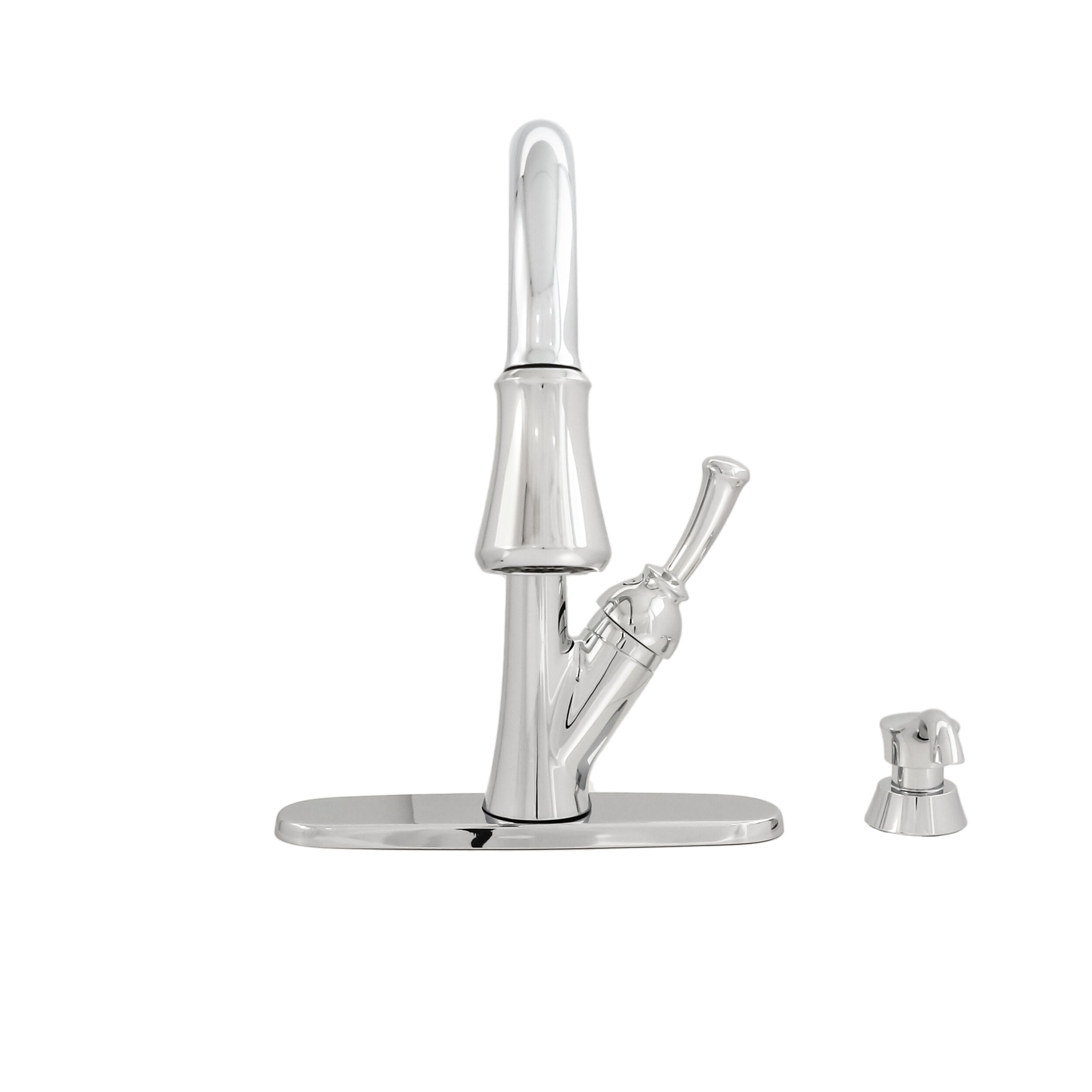 Single Handle Pull-Down Kitchen Faucet with Soap Dispenser and