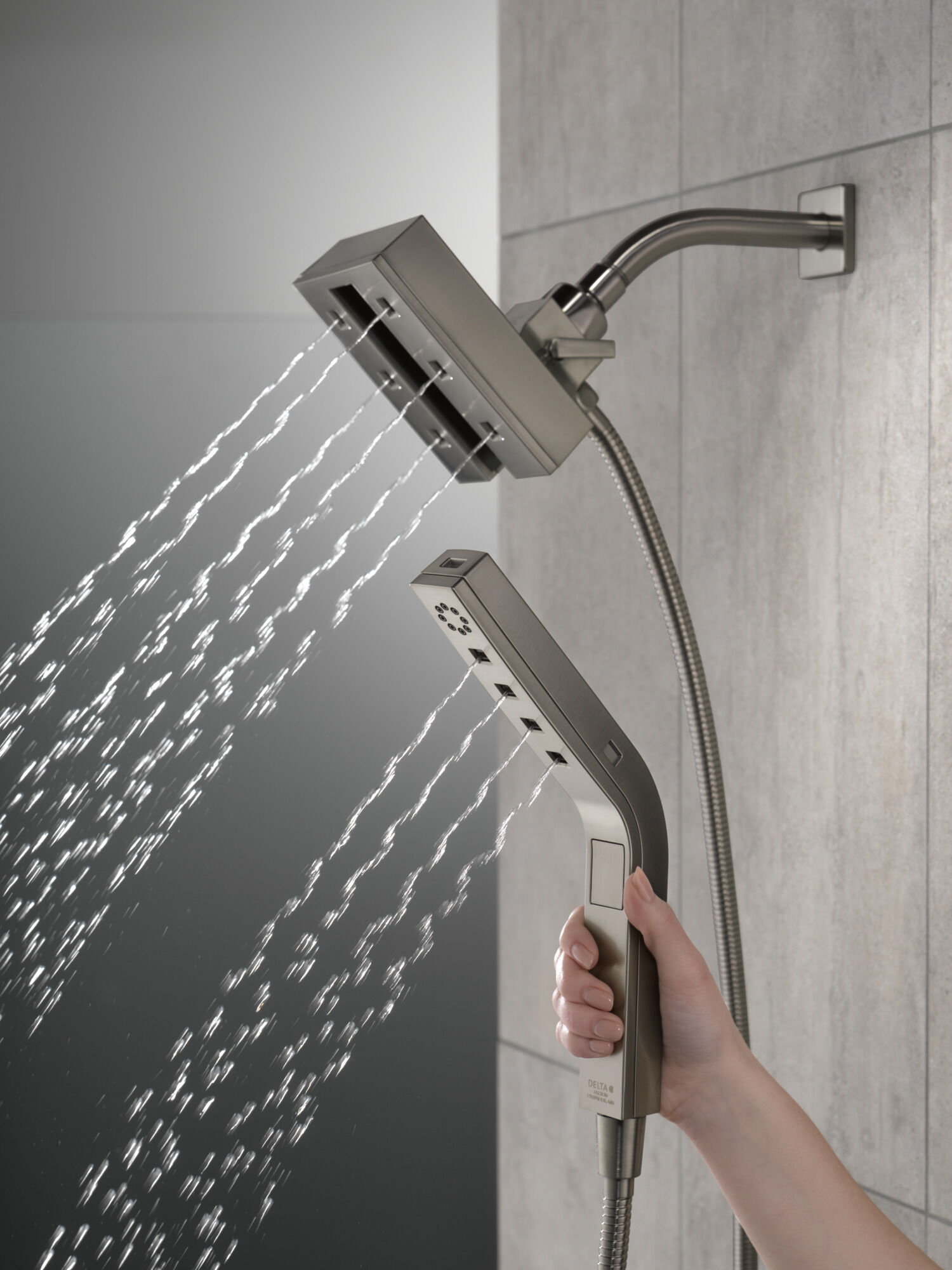 H2Okinetic® In2ition® 4-Setting Two-in-One Shower in Lumicoat