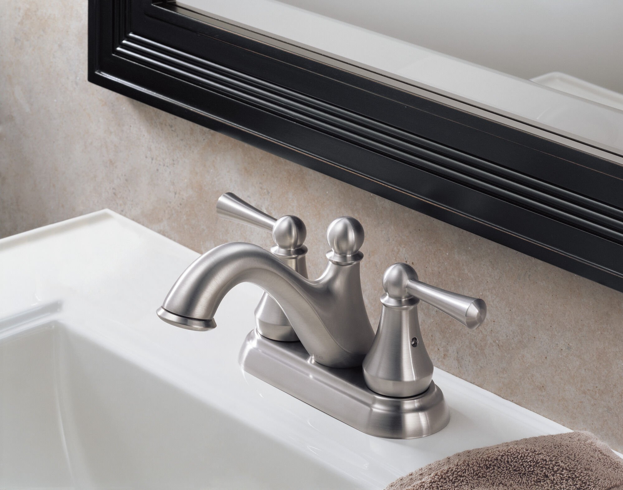 Two Handle Centerset Bathroom Faucet in Stainless 25999LF-SS
