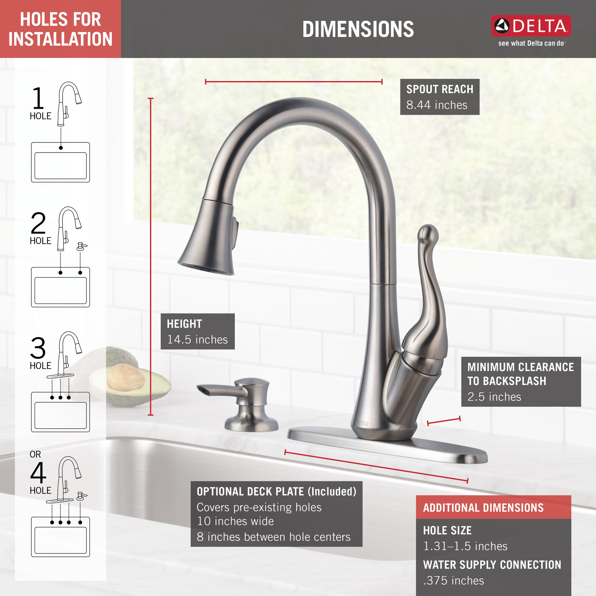 Single Handle Pull-Down Kitchen Faucet with Soap Dispenser in