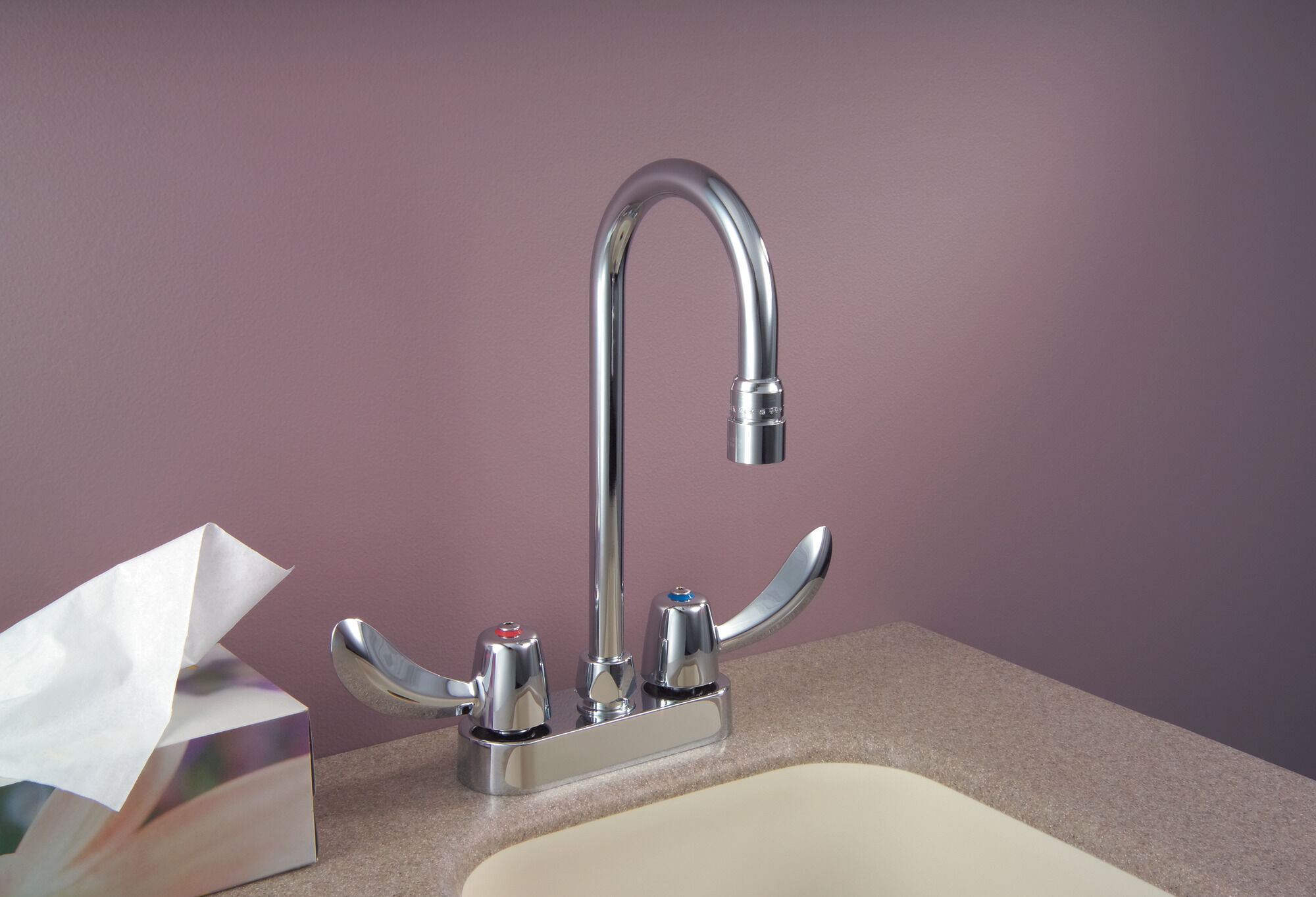 Two Handle 4 In Deck-Mount Faucet in Chrome 27C4822 | Delta Faucet