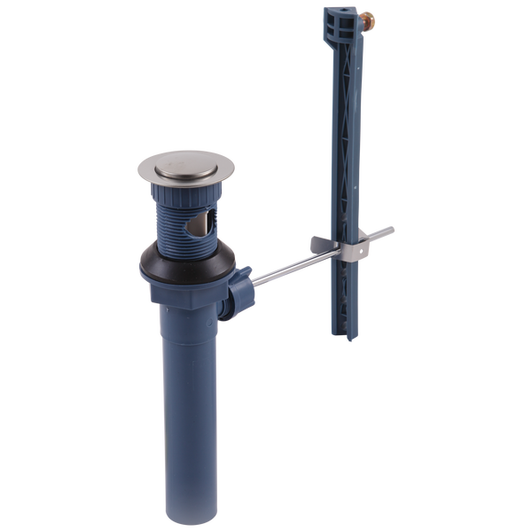 Drain Assembly Plastic PopUp Less Lift Rod Bathroom in Brushed