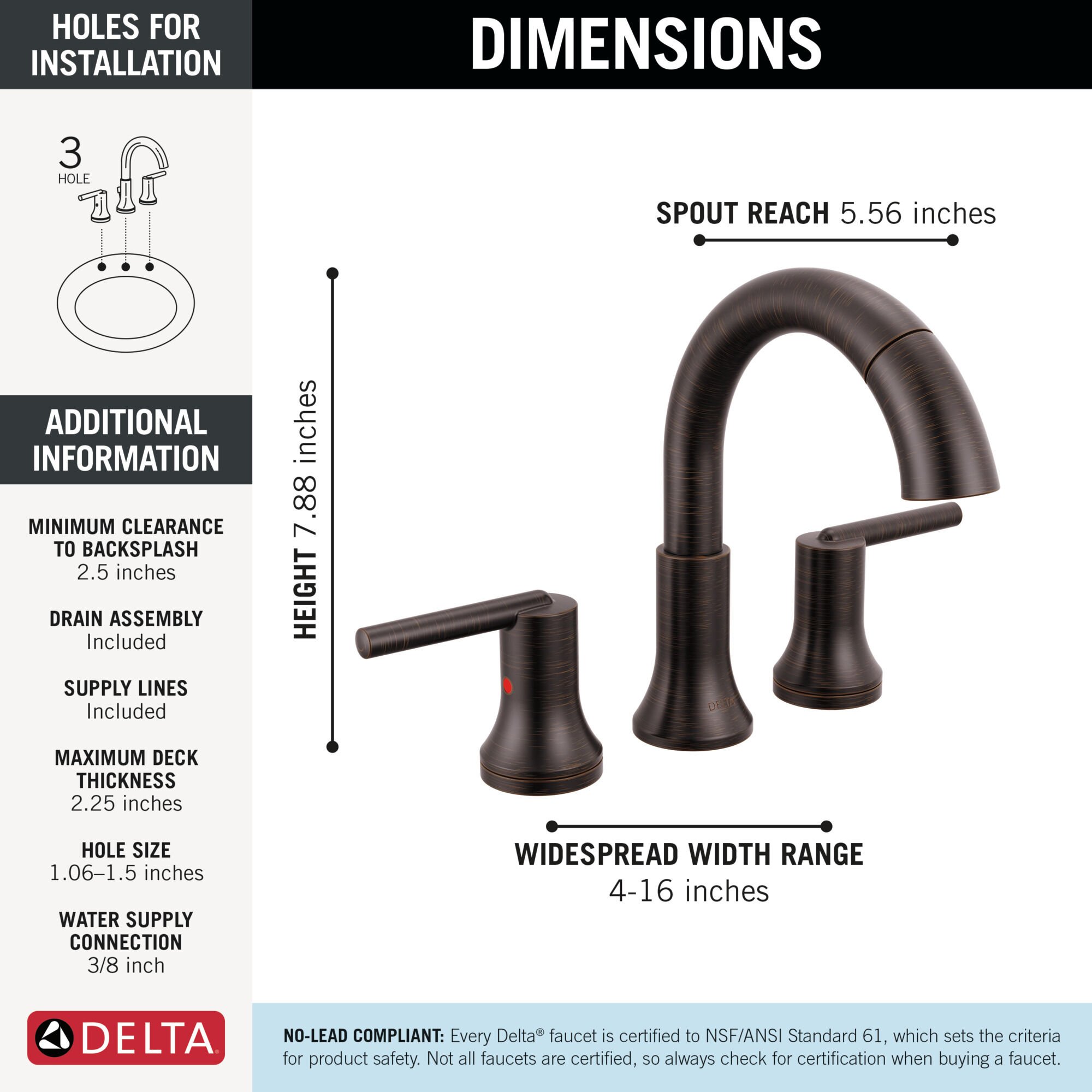 Two Handle Widespread Pull Down Bathroom Faucet in Venetian Bronze