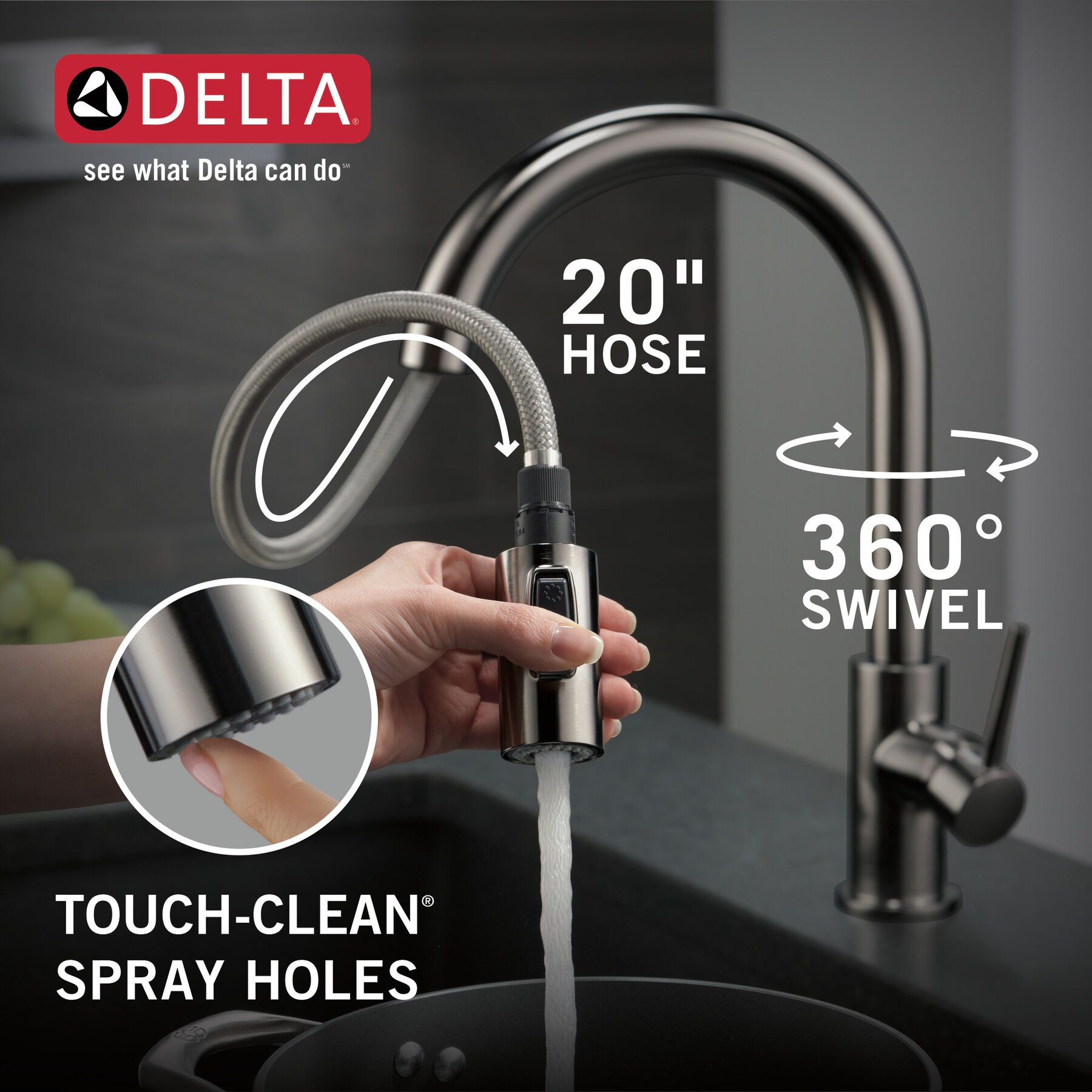 Single Handle Pull-Down Kitchen Faucet