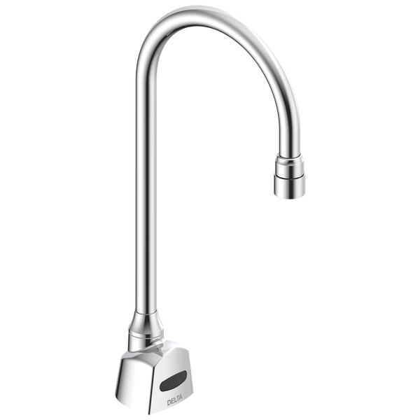 Single Hole Battery Operated Electronic Basin Faucet with Gooseneck Spout  in Chrome 1501T3320 Delta Faucet