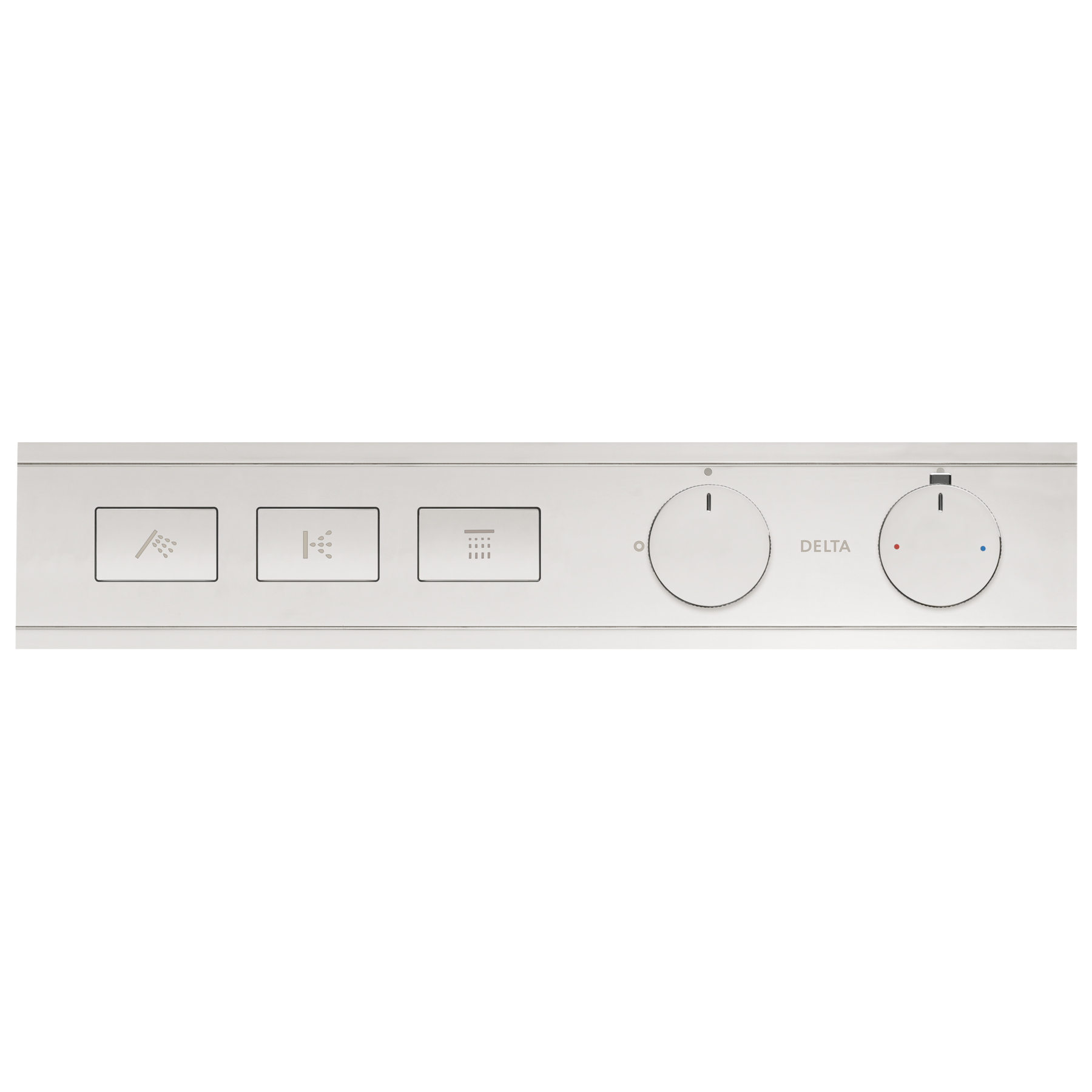 Modern High Flow Push Button Thermostatic Trim - 3 Outlet in Chrome ...