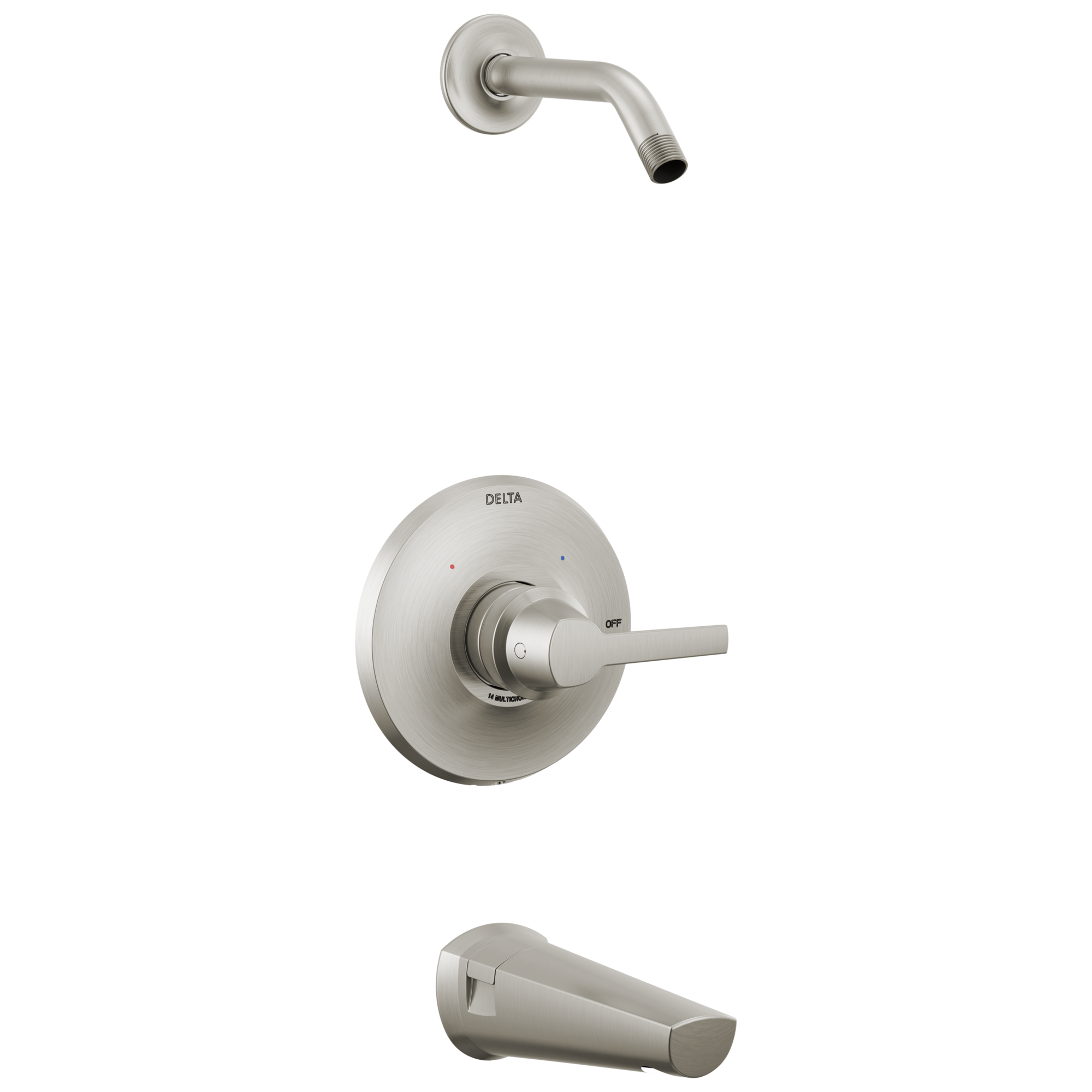 Delta Faucet GaleonE 14 Series Tub & Shower Trim - Less Head - Lumicoat Stainless