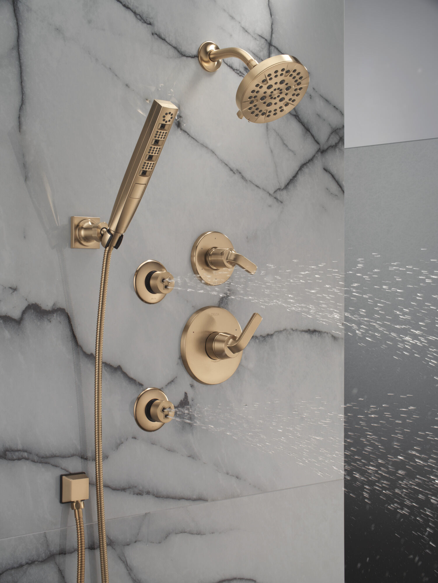 H2Okinetic® 4-Setting Wall Mount Hand Shower in Lumicoat