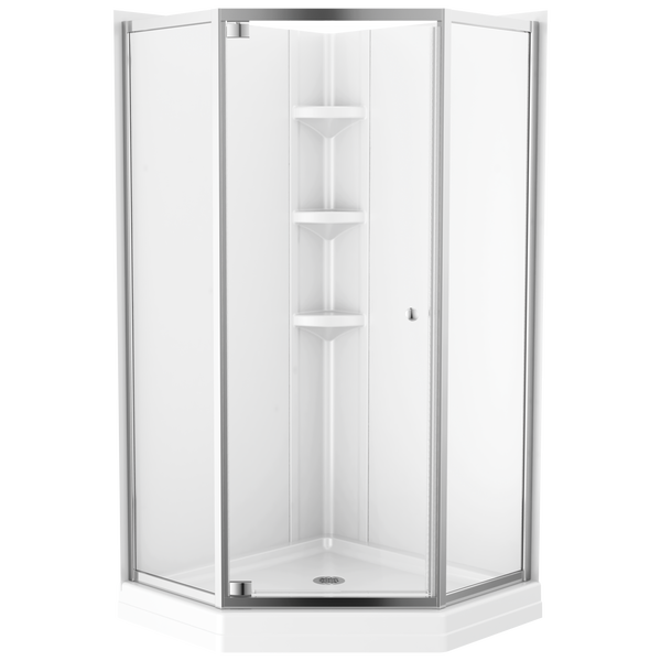 38x38 Corner Shower Bundle with Door - Framed Neo with Glue Up