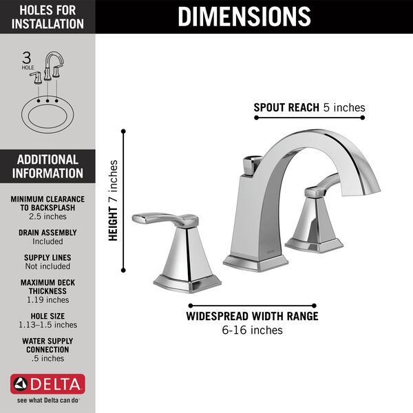 Two Handle Widespread Bathroom Faucet, Delta Vanity Faucet Installation