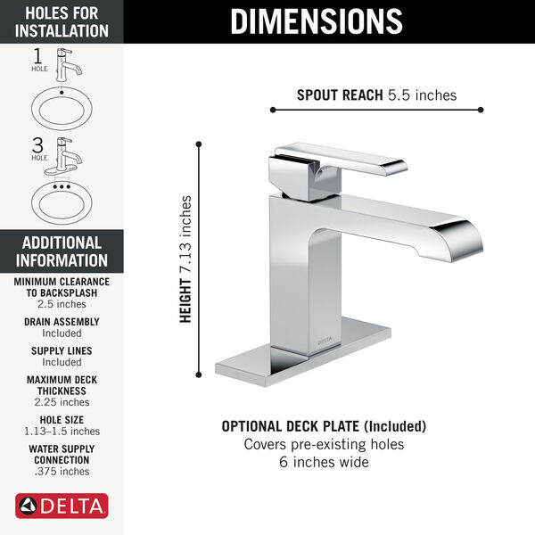 Single Handle Bathroom Faucet in Chrome 567LF-MPU | Delta Faucet