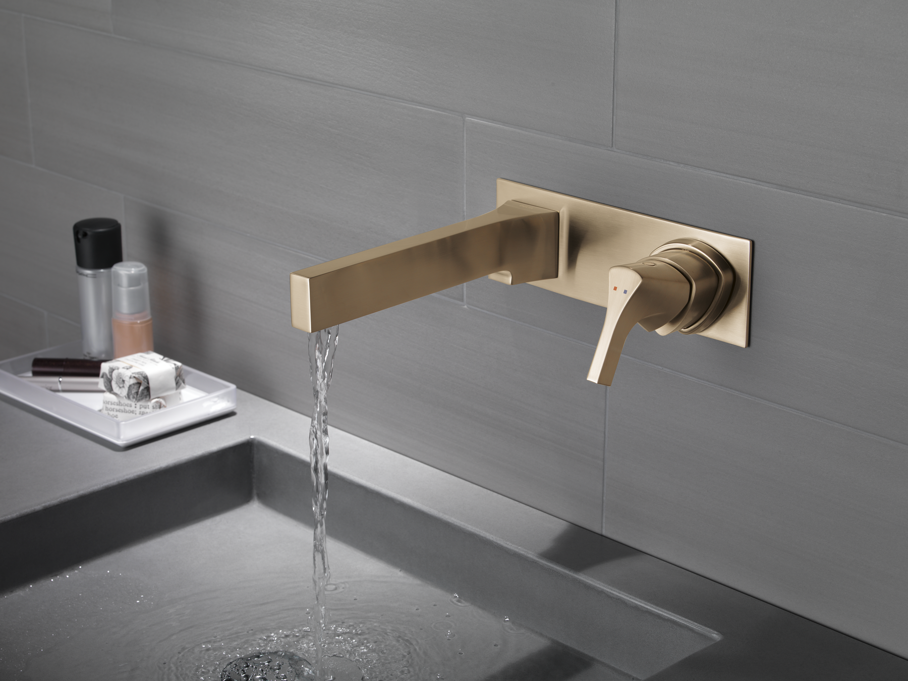 Single Handle Wall Mount Bathroom Faucet Trim in Champagne Bronze  T574LF-CZWL