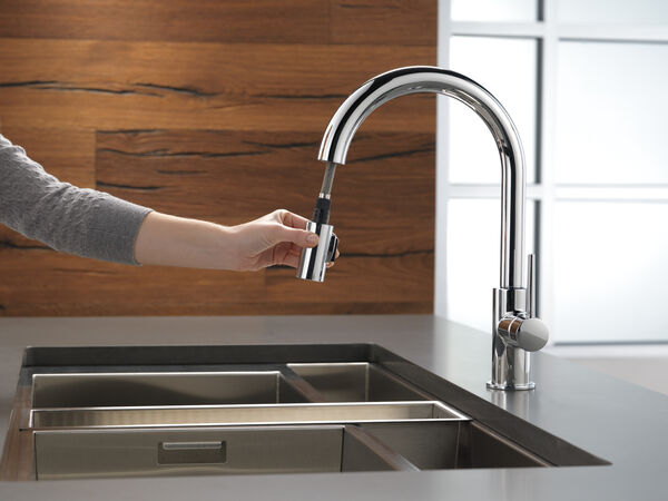 Single Handle Pull-Down Kitchen Faucet in Chrome 9159-DST ...