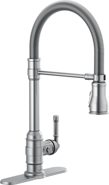 Single Handle Pull-Down Kitchen Faucet With Spring Spout