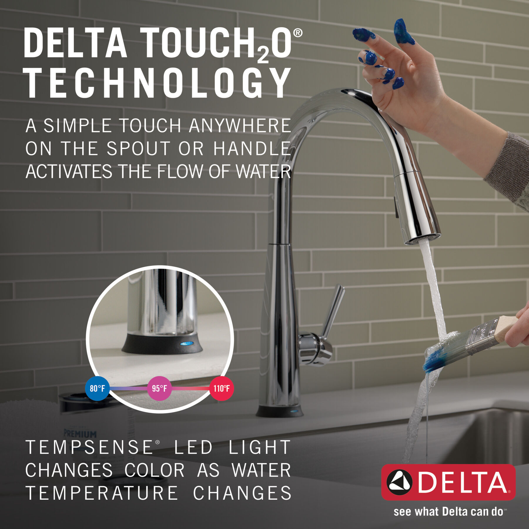 Single Handle PullDown Kitchen Faucet with Touch2O® Technology