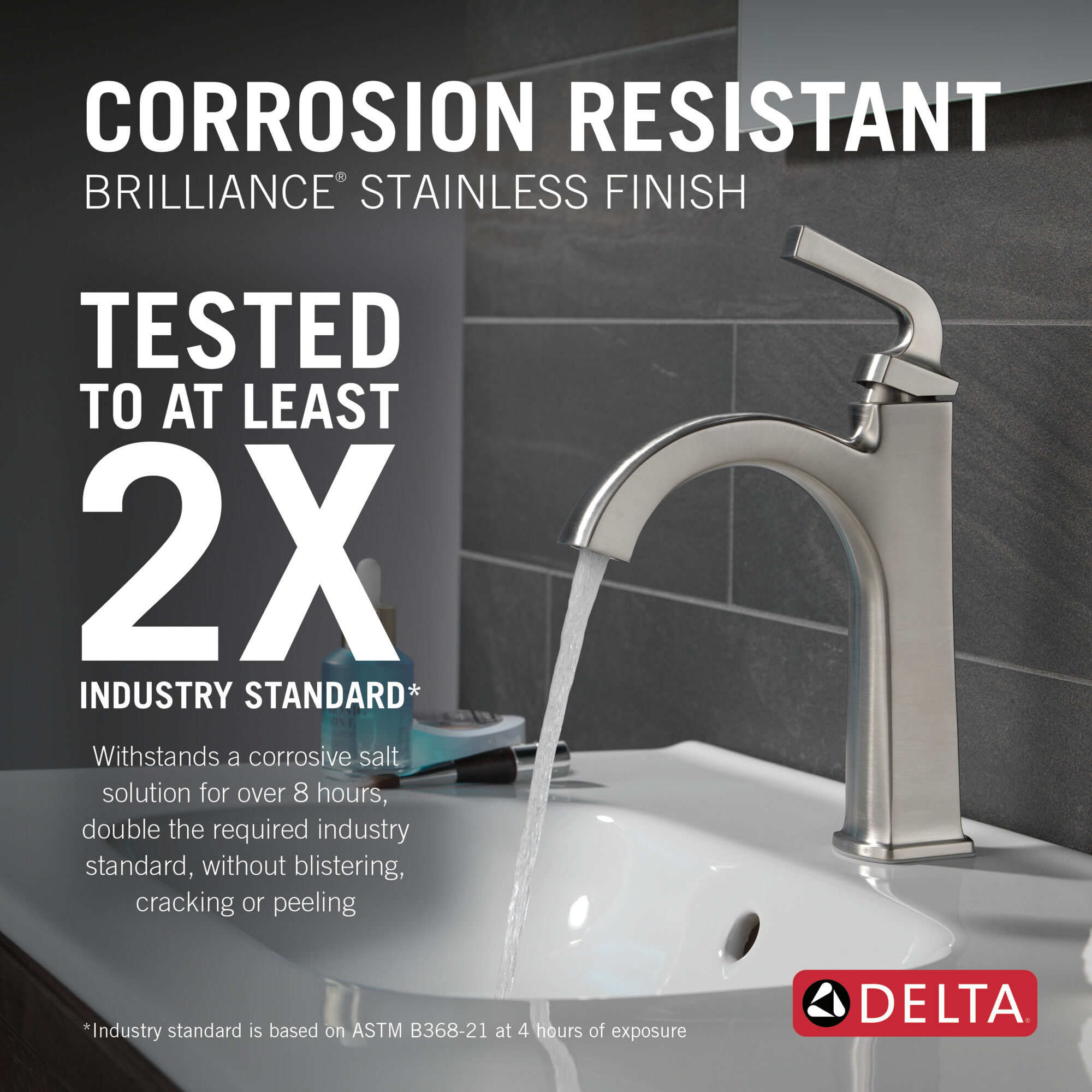 Single Handle Bathroom Faucet in Stainless 15854LF-SS | Delta Faucet