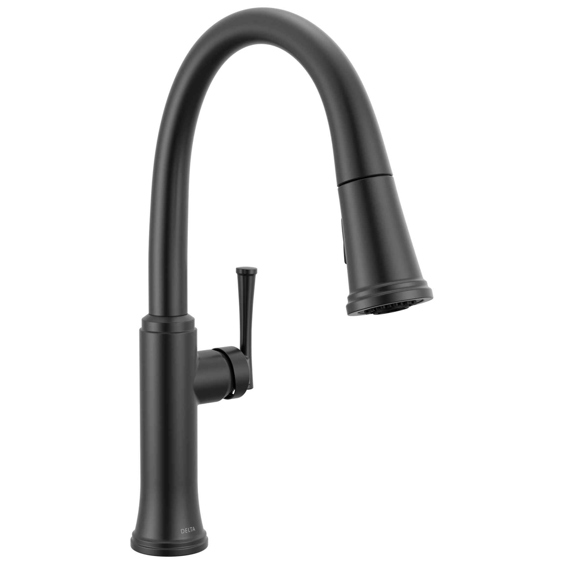 Single Handle Pull-Down Kitchen Faucet in Matte Black 19842-BL-DST