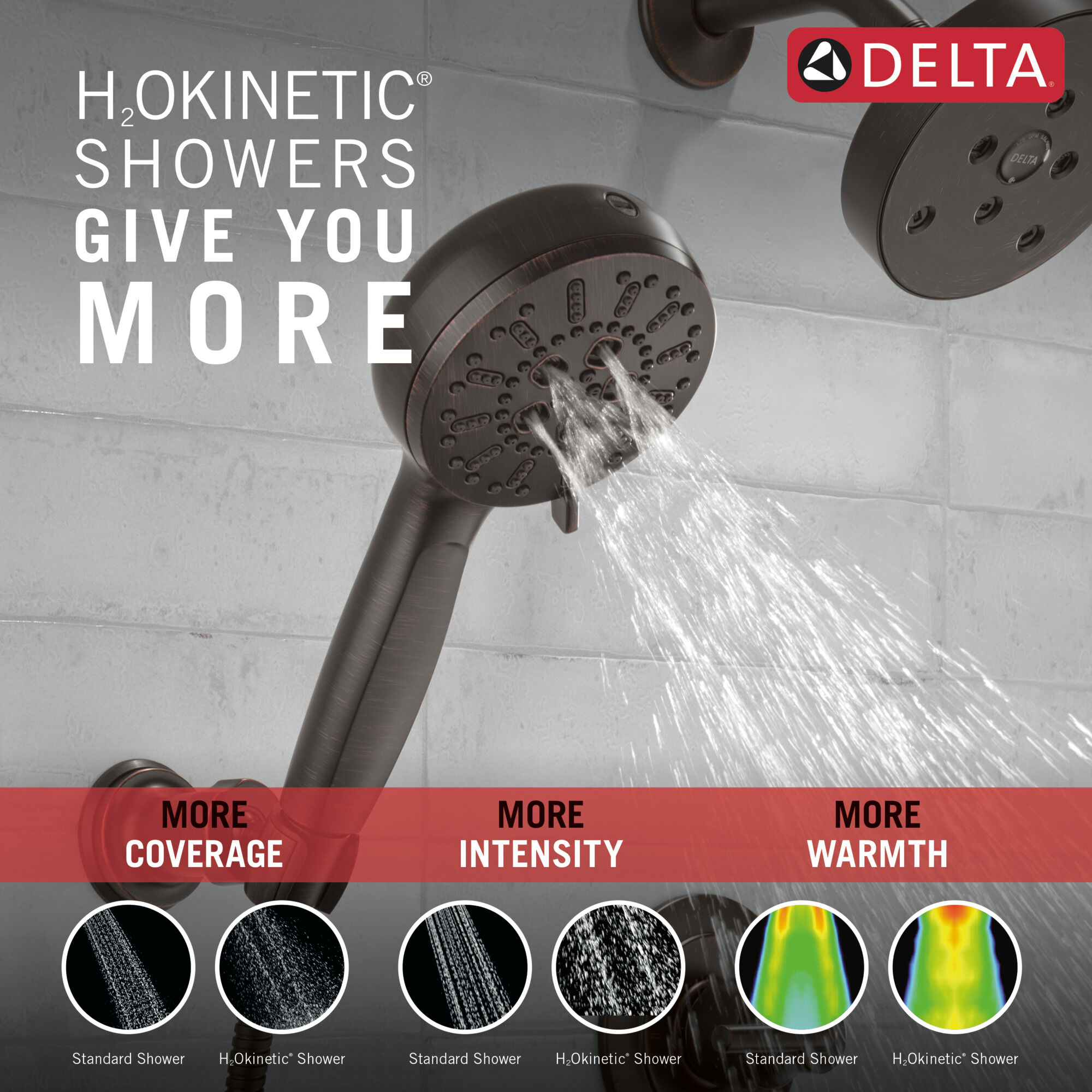 7-Setting Wall Mount Hand Shower with Cleaning Spray in Venetian