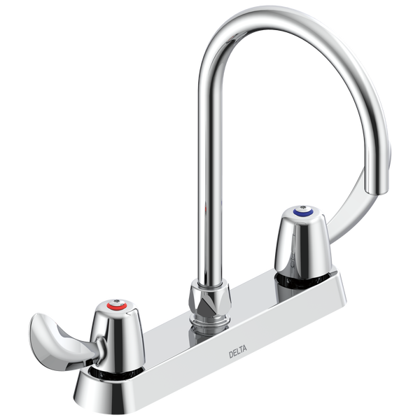 Two Handle 8" Cast Deck Mount Faucet in Chrome 26C3972 Delta Faucet