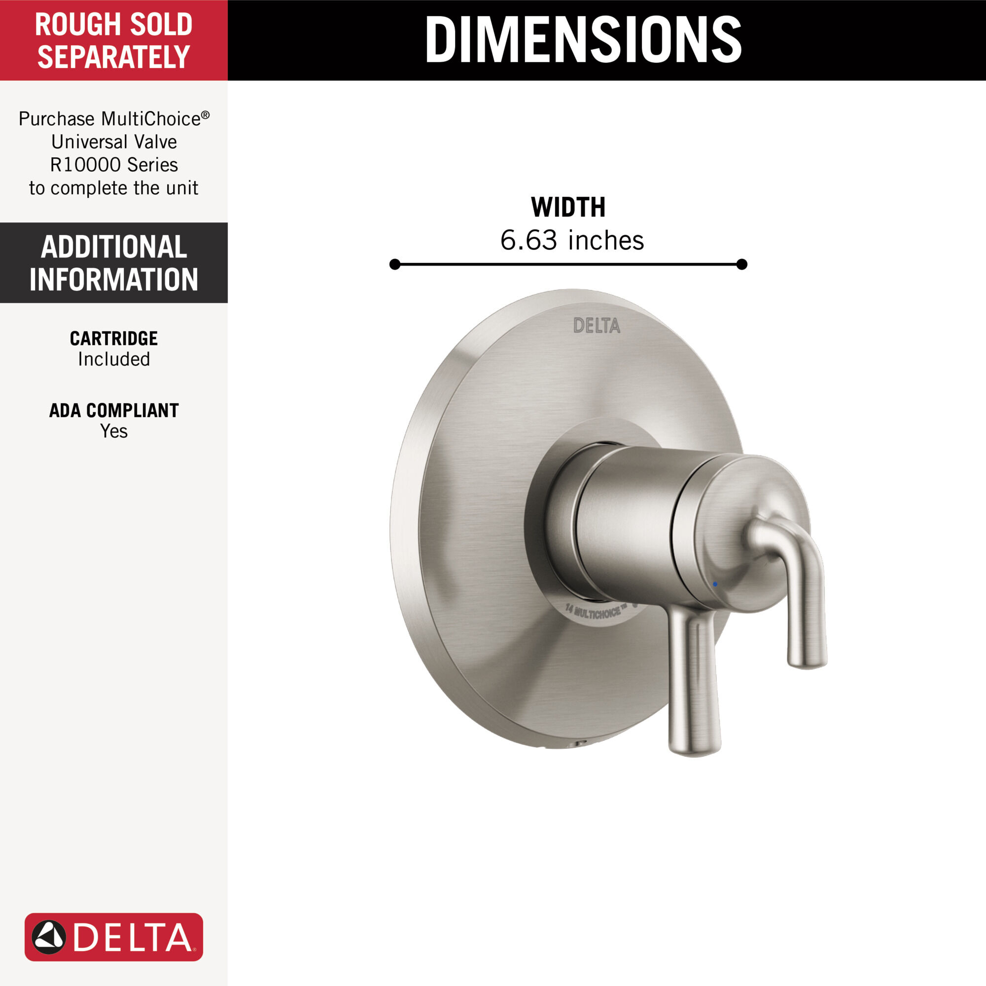 Monitor 17 Series Valve Trim Only in Stainless T17033-SS | Delta