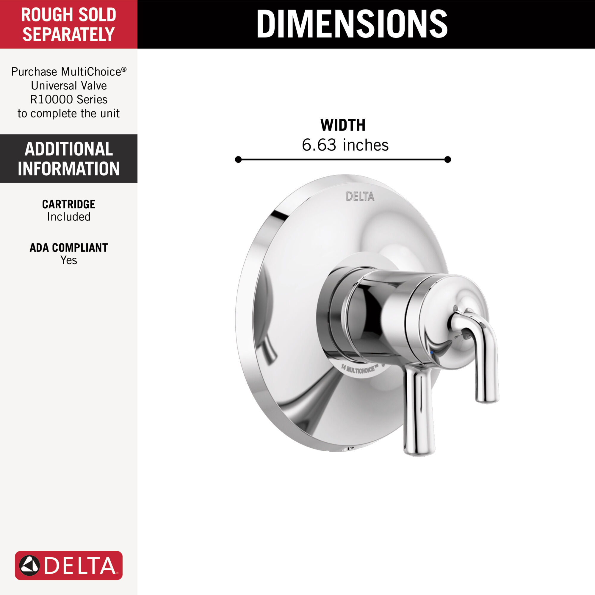 Monitor 17 Series Valve Trim Only in Chrome T17033 | Delta Faucet