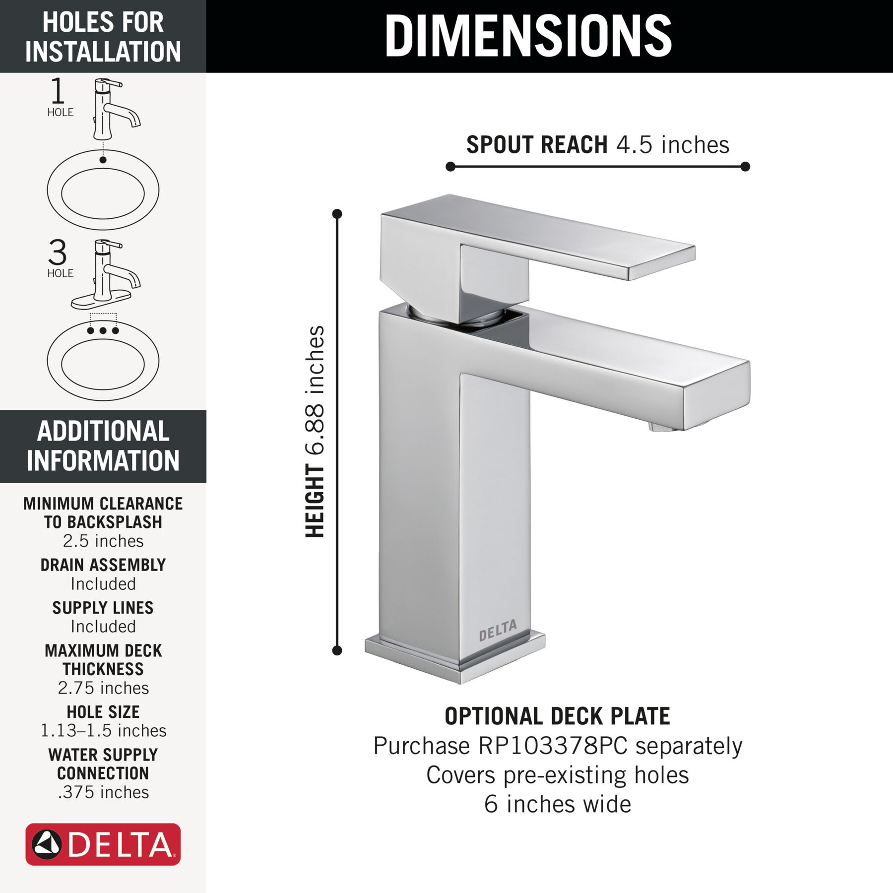 Single Handle Project-Pack Bathroom Faucet in Chrome 567LF-GPM-PP | Delta Faucet
