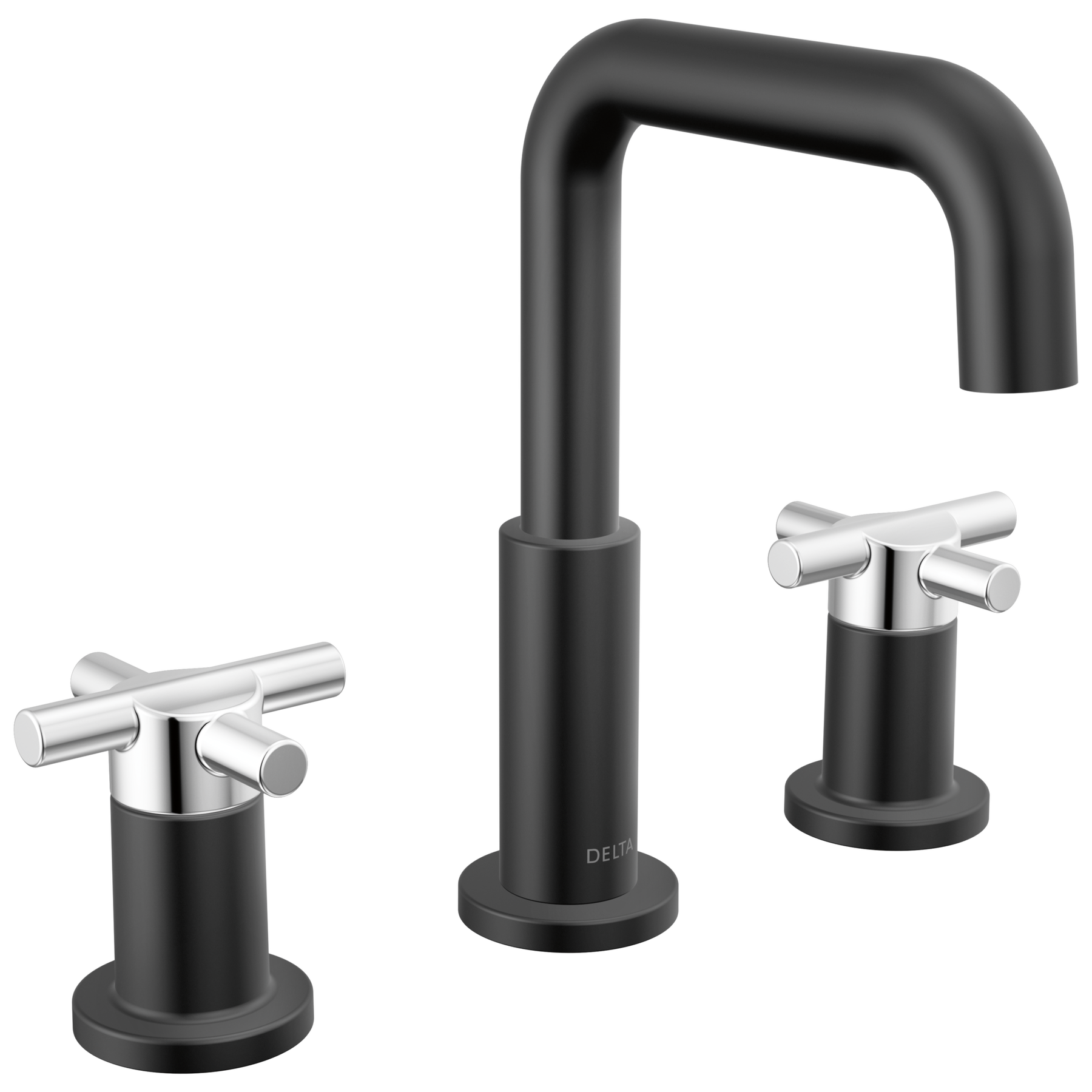 Two Handle Widespread Bathroom Faucet in Matte Black / Chrome
