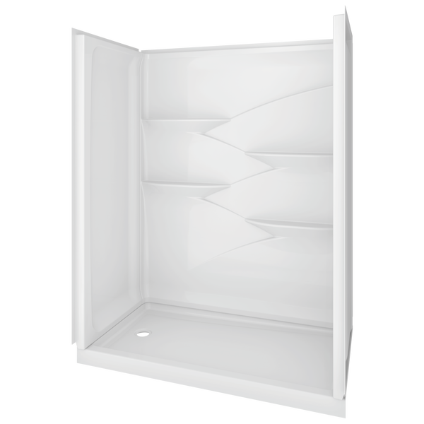 60" x 32" Shower Base Left Drain in High Gloss White B783116032LWH