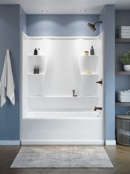 60 X 32 Bathtub Right Drain In High, Delta Laurel High Gloss White Acrylic Bathtub Wall Surround