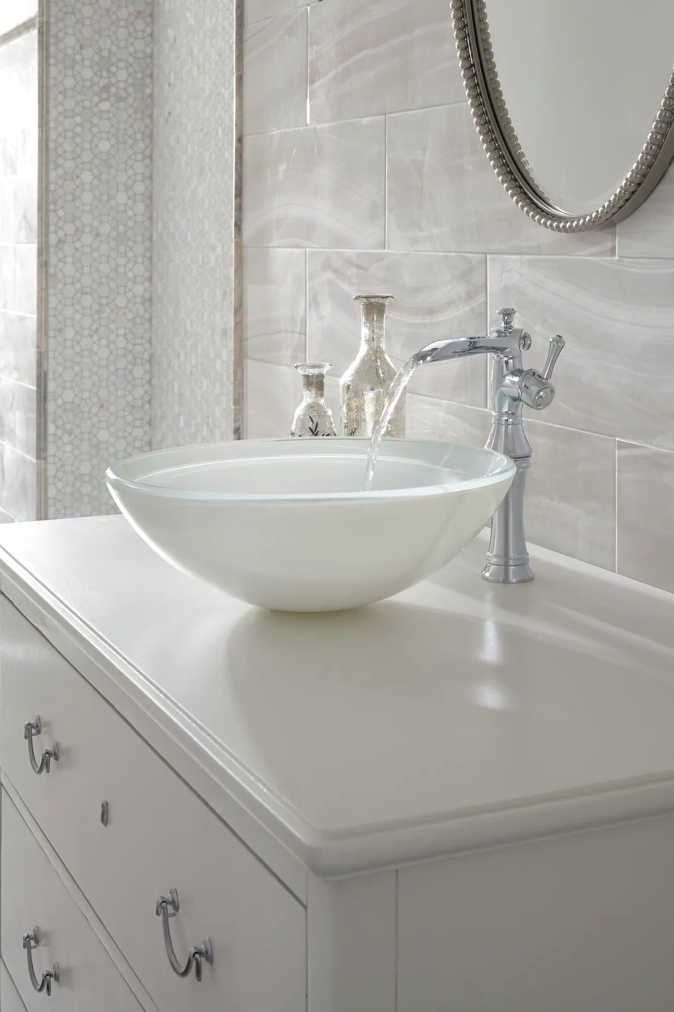 Single Handle Channel Vessel Bathroom Faucet in Chrome 798LF