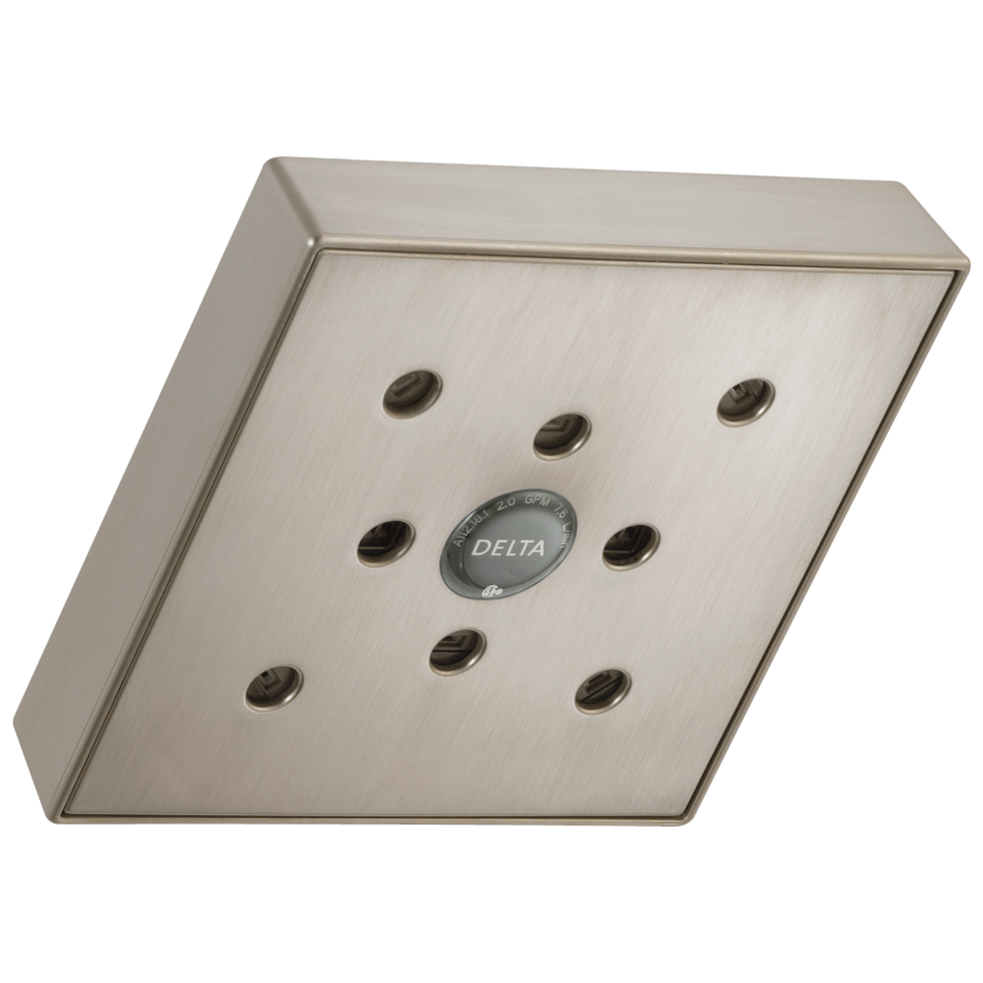 Delta Faucet Universal Showering Components H2OKineticSingle-Setting Raincan Shower Head - Lumicoat Stainless