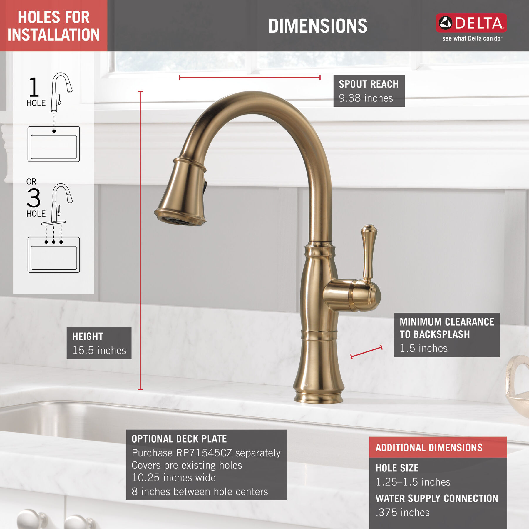 Single Handle PullDown Kitchen Faucet with ShieldSpray® Technology in
