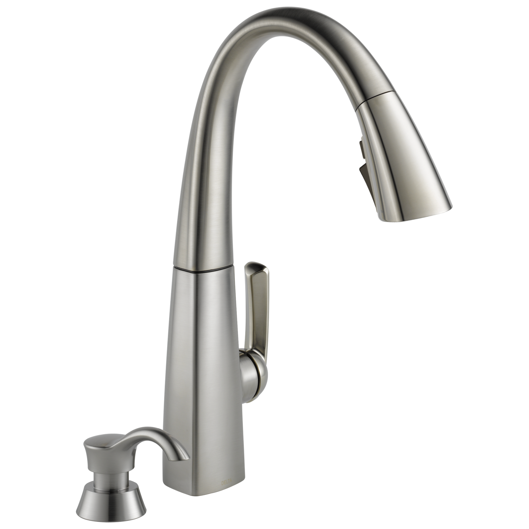 Single Handle Pull-Down Kitchen Faucet with Soap Dispenser and