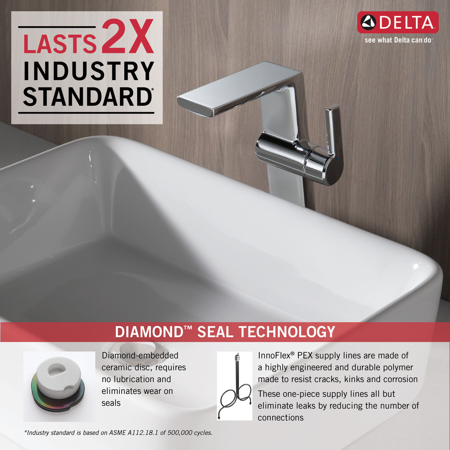 Single Handle Vessel Bathroom Faucet in Chrome 799-DST | Delta Faucet 