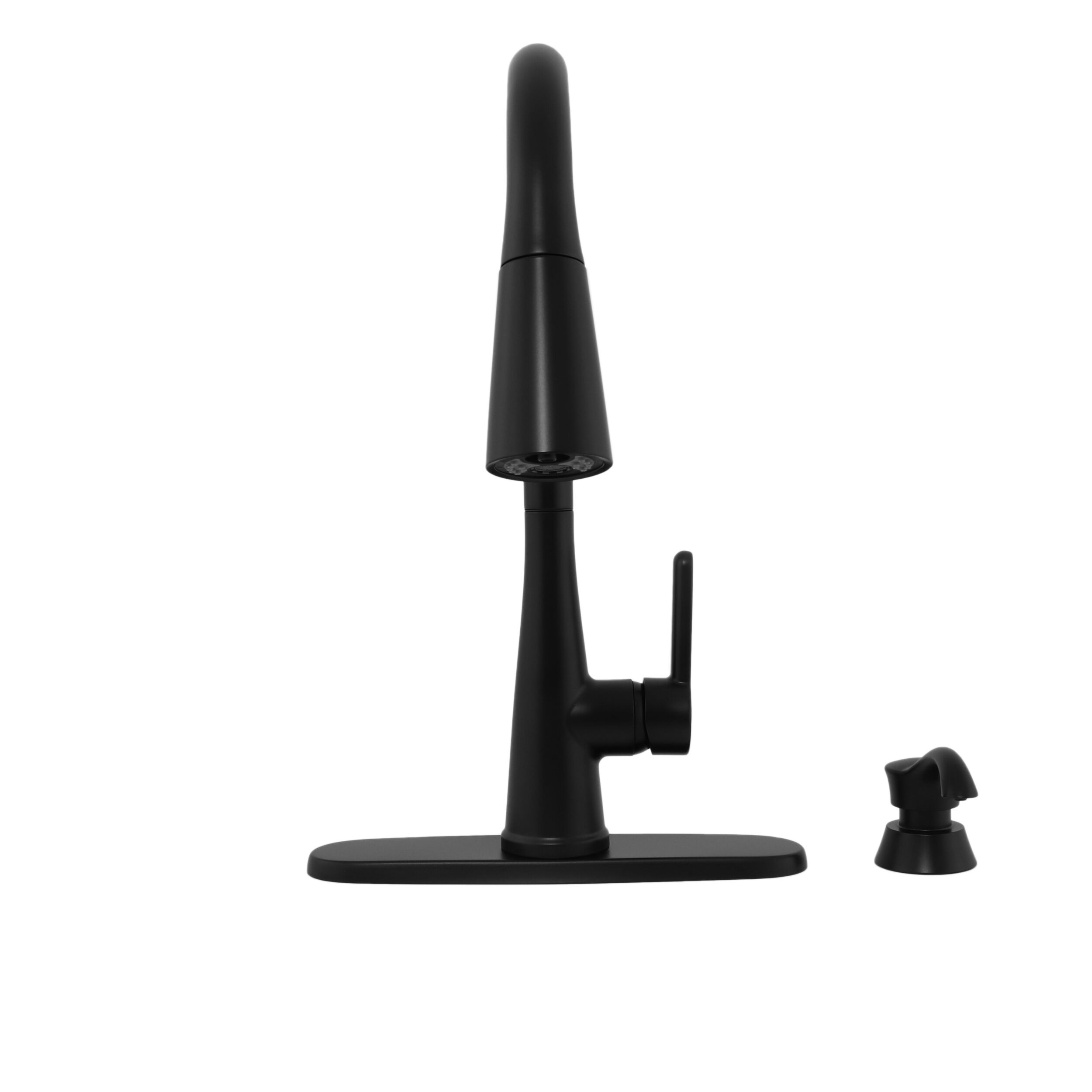 Single Handle Pull-Down Kitchen Faucet with Soap Dispenser and