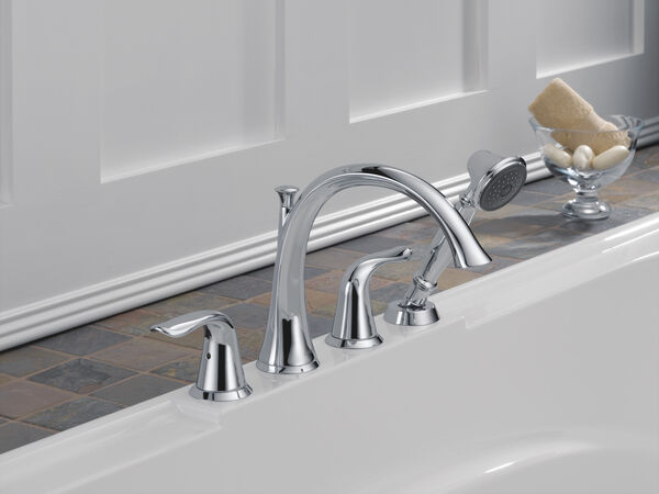 Roman Tub with Handshower Trim in Chrome T4738 Delta Faucet