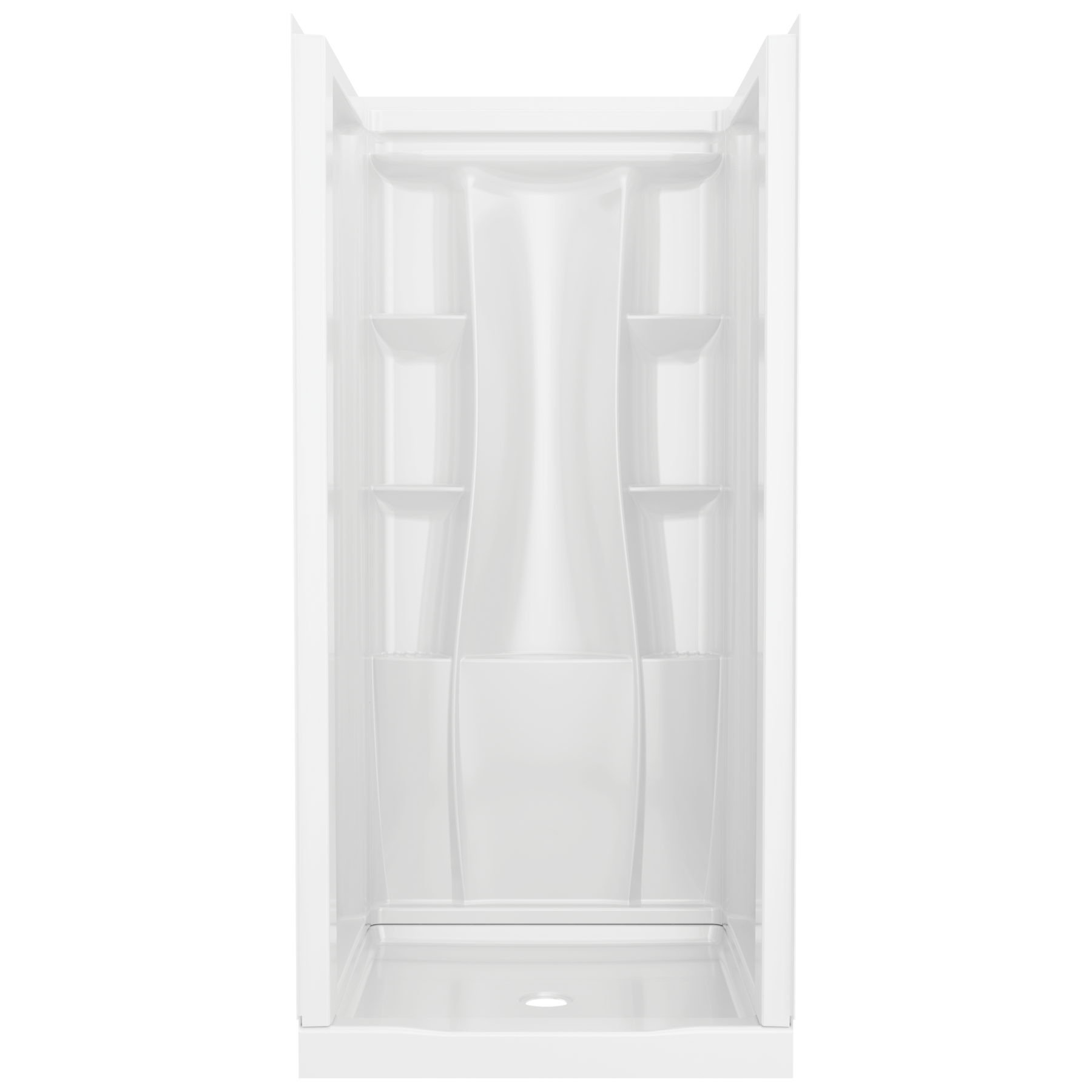 36x36 Alcove Shower Bundle - Center in High Gloss White BVS2-C5121