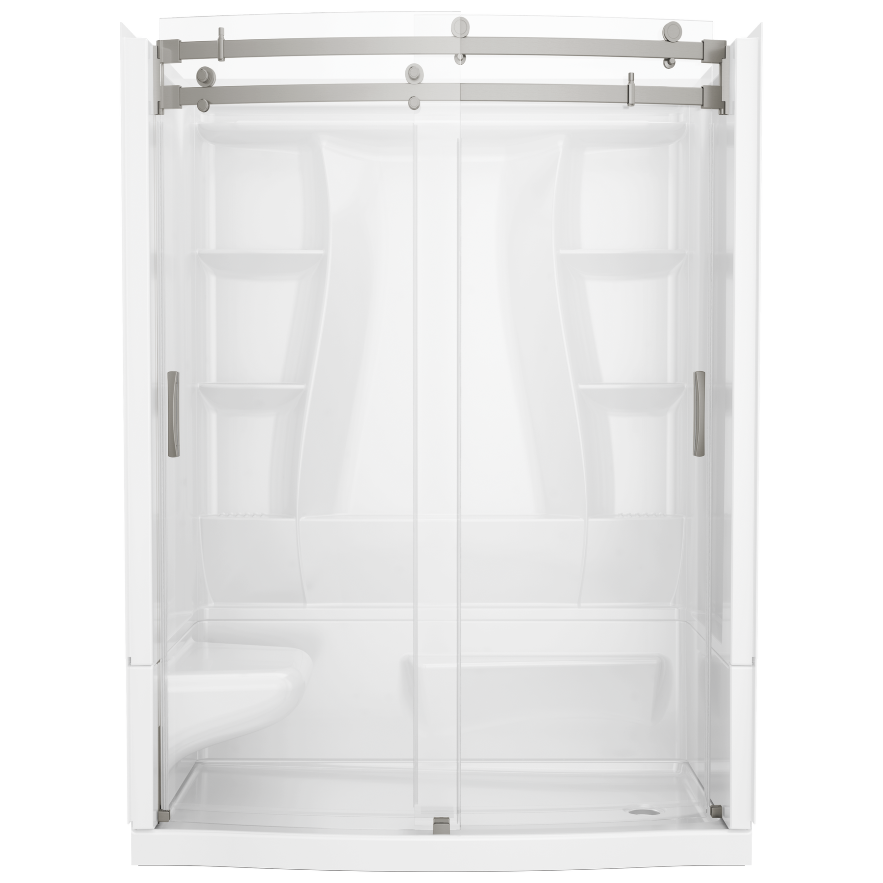 60x32 Alcove Shower Bundle with Door - Left Seat Right Drain Curve
